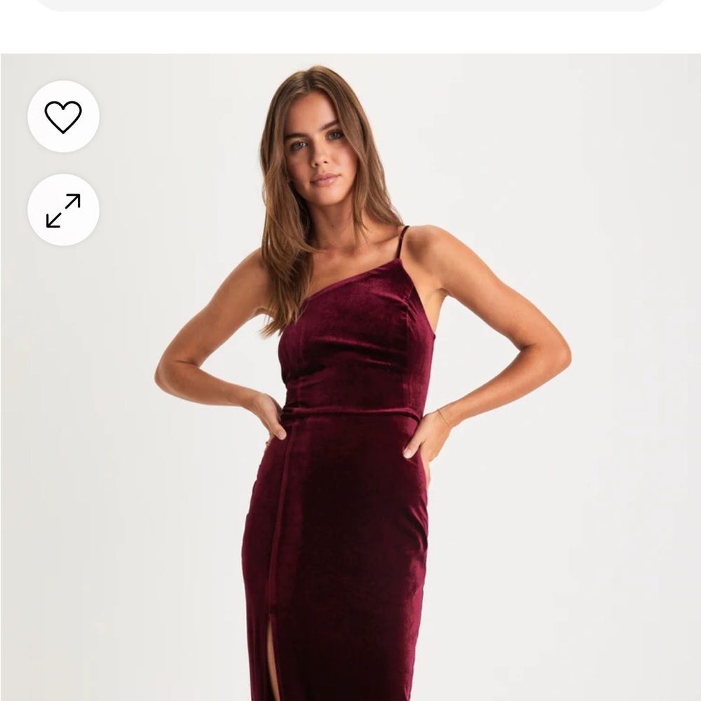 Lulus Keeper of My Heart Burgundy Velvet One-Shoulder Maxi Dress!